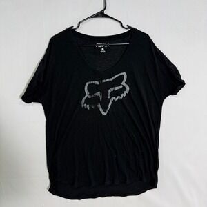 Y2K Fox Racing Women's Goth Grunge Graphic Tee Marked XL